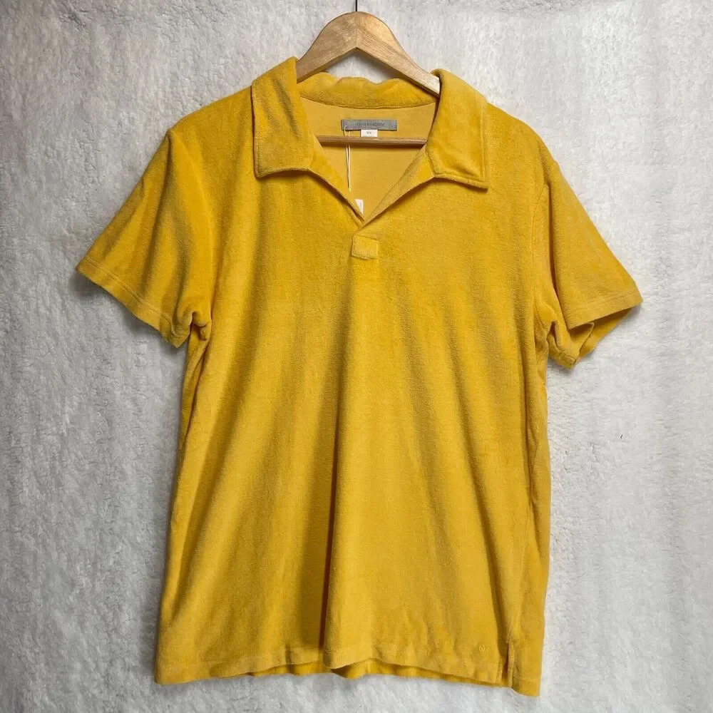 Outerknown Women’s Sustainable Polo Shirt M/M Yellow Minimalist Style Made